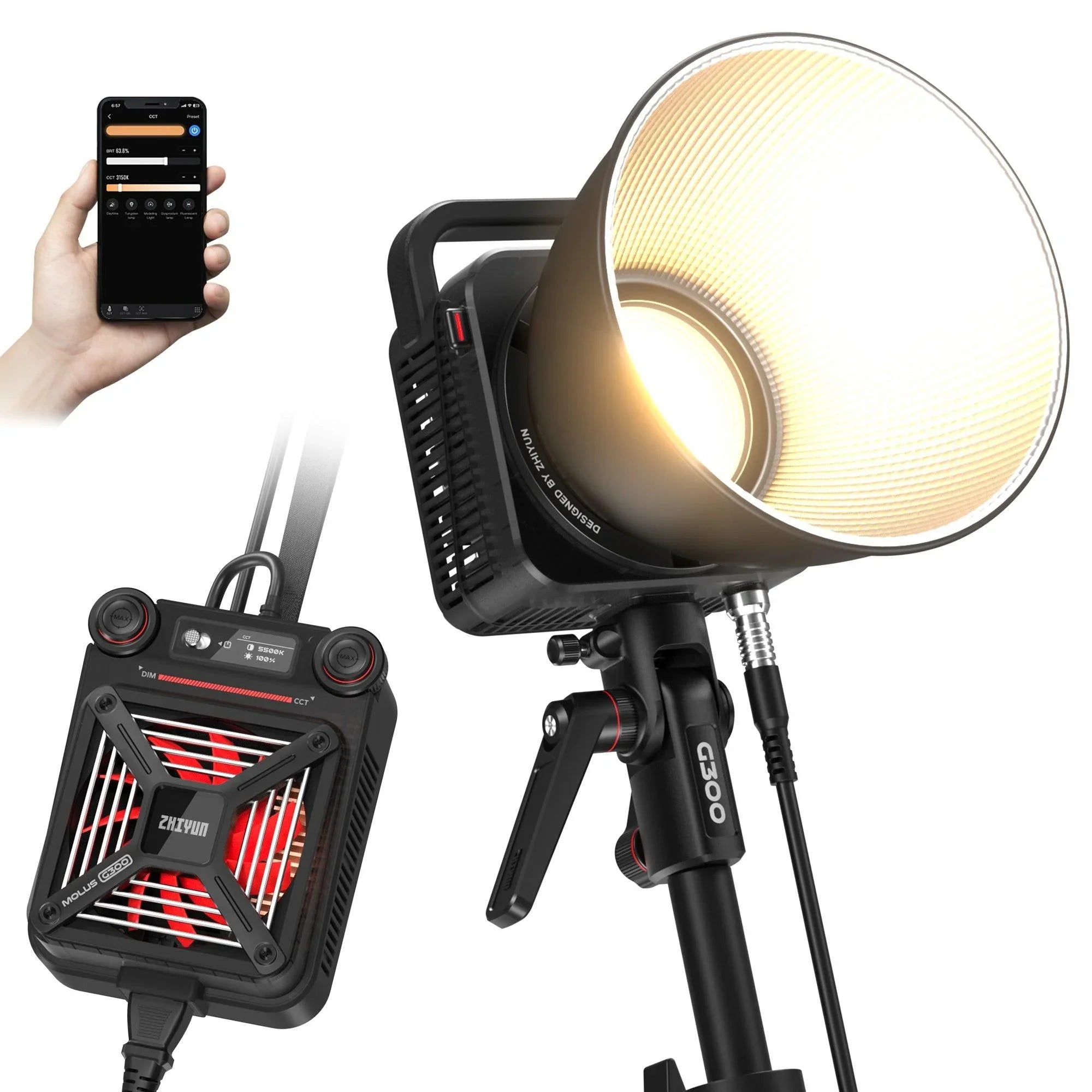 ZHIYUN MOLUS G300 300W COB Video Light - Vitopal