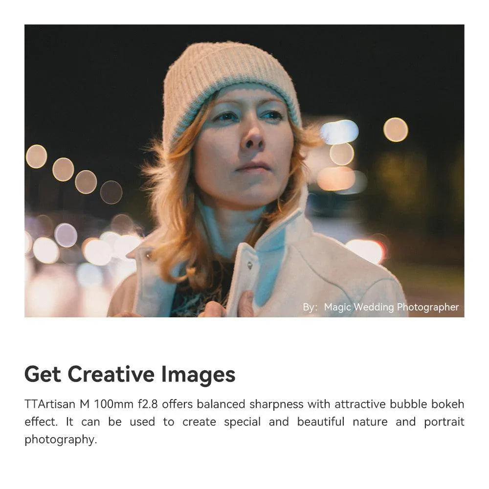 TTArtisan 100mm F2.8 Full Frame Bubble Bokeh Lens Compatible with Lecia M - Vitopal
