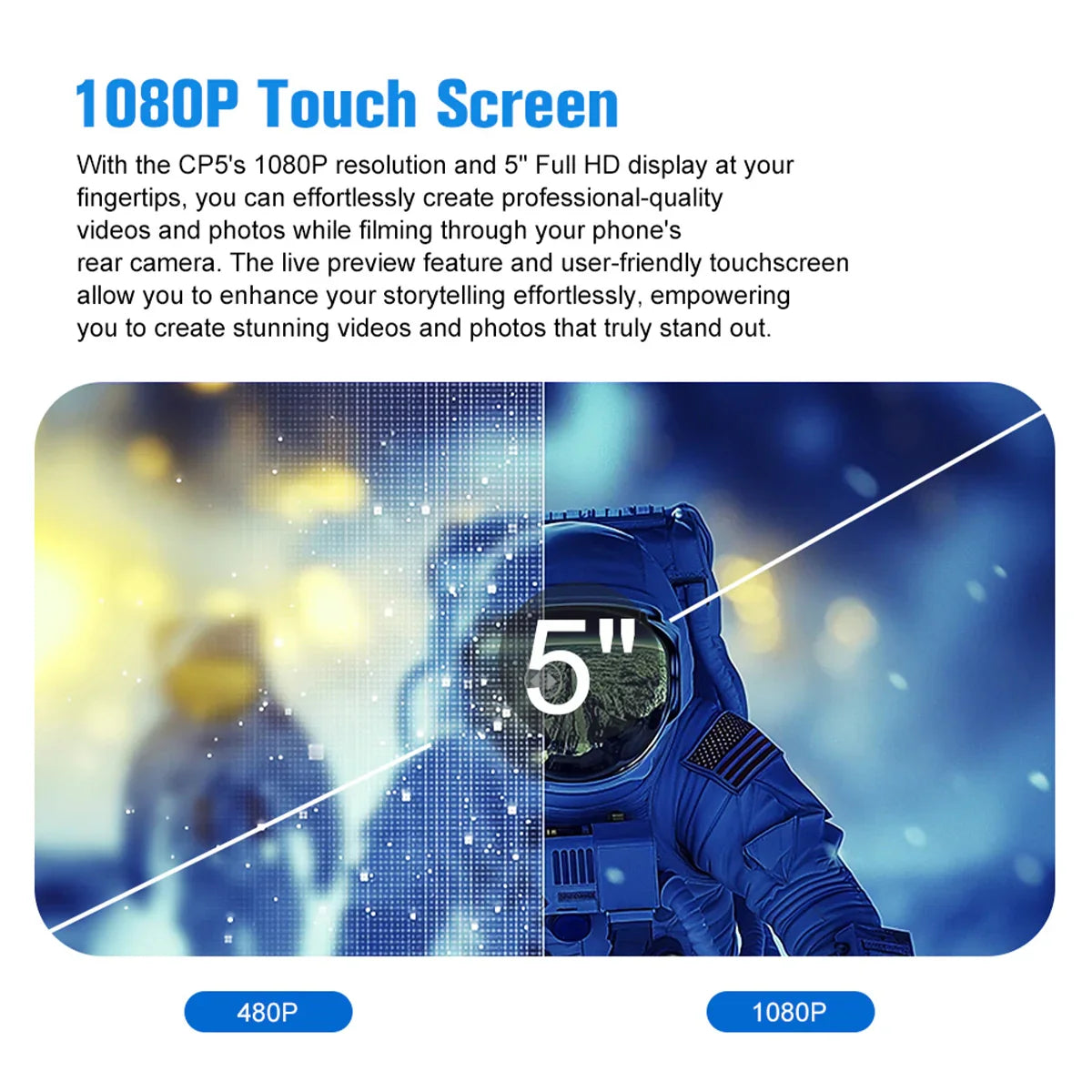 Shimbol CP5 1080p Full HD 5'' Touch Screens Rear Camera Selfie Monitor - Vitopal