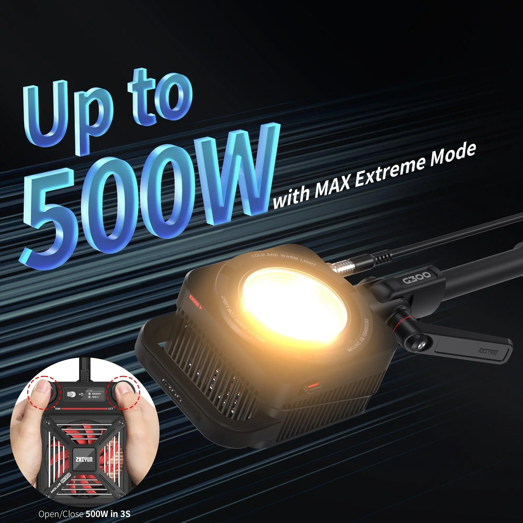 ZHIYUN MOLUS G300 300W COB Video Light - Vitopal