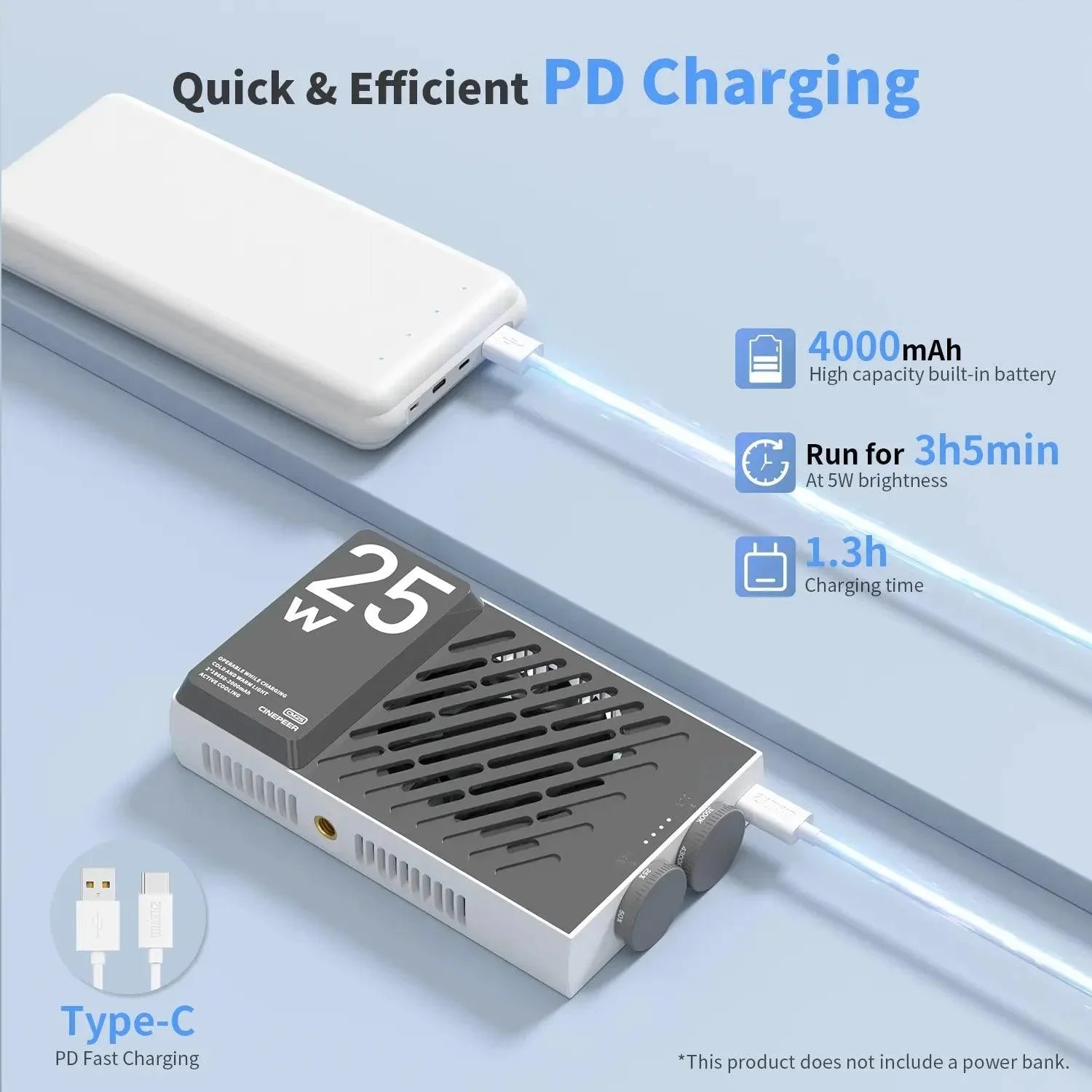 ZHIYUN CINEPEER CM25 Bi-Color Pocket Light - Vitopal