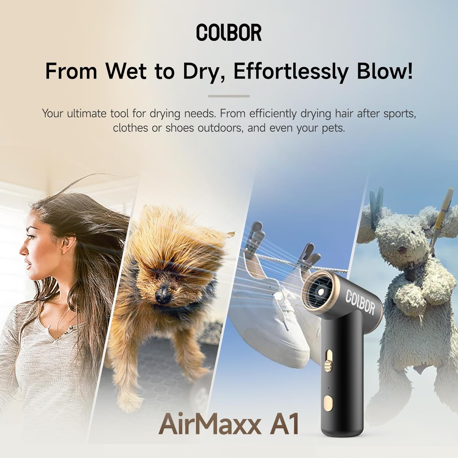 COLBOR Airmaxx A1 Mini Jet Fan Electric Air Duster Built-in Led Light
