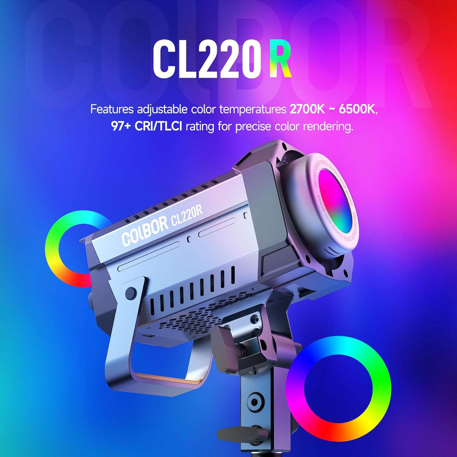 Colbor CL220R RGB Photography Lighting,220W COB Led Video Light