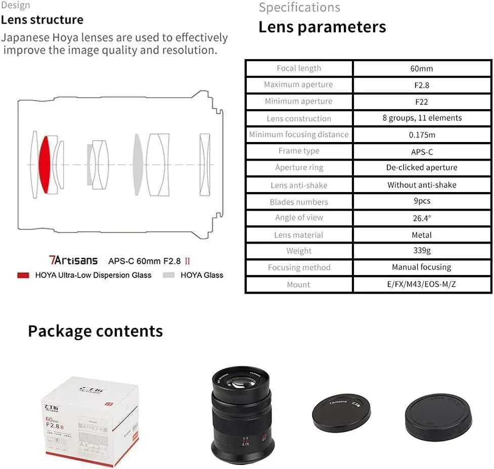 7artisans 60mm F2.8 II APS-C Macro Lens - Vitopal