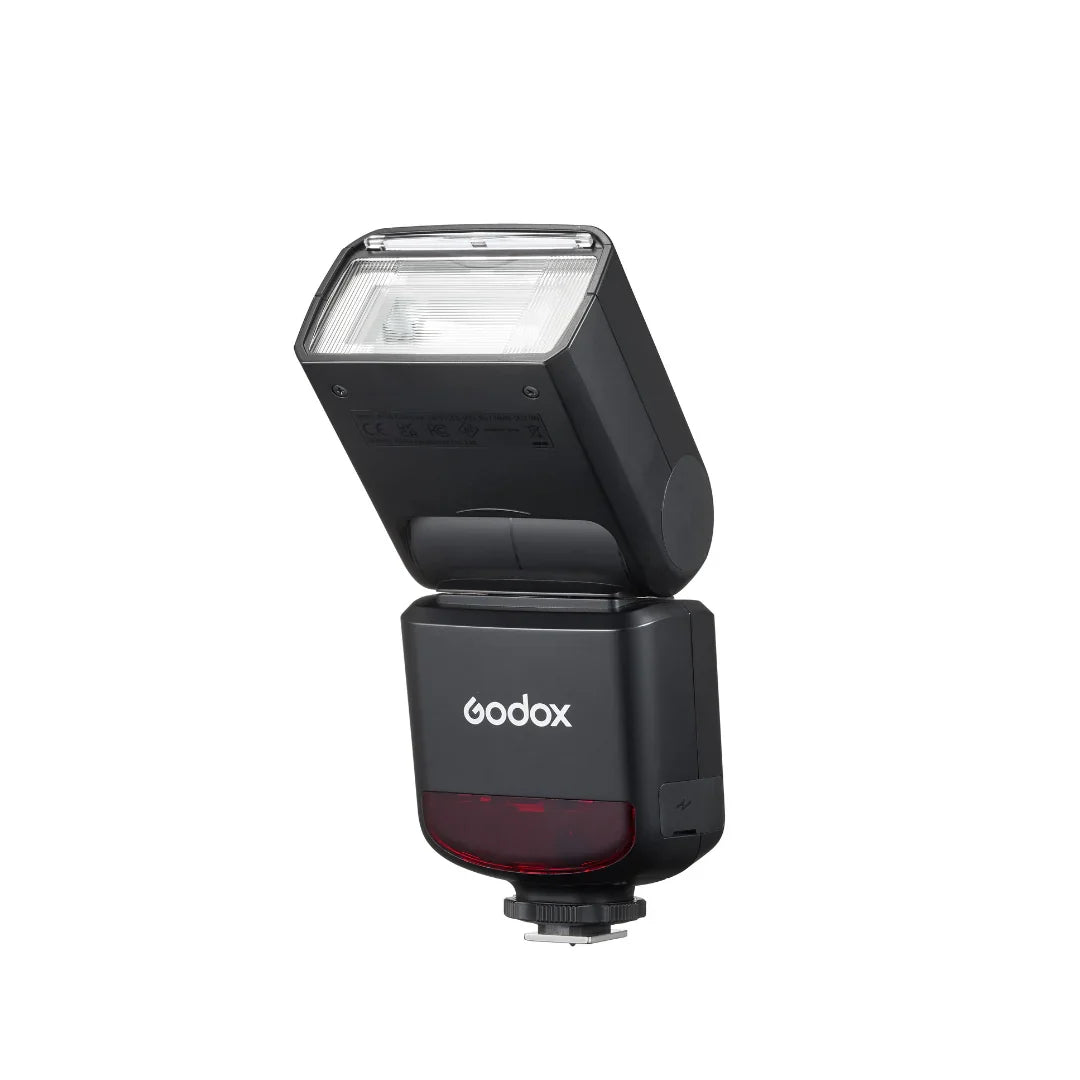 Godox TT520 III black camera flash with adjustable head isolated on white background