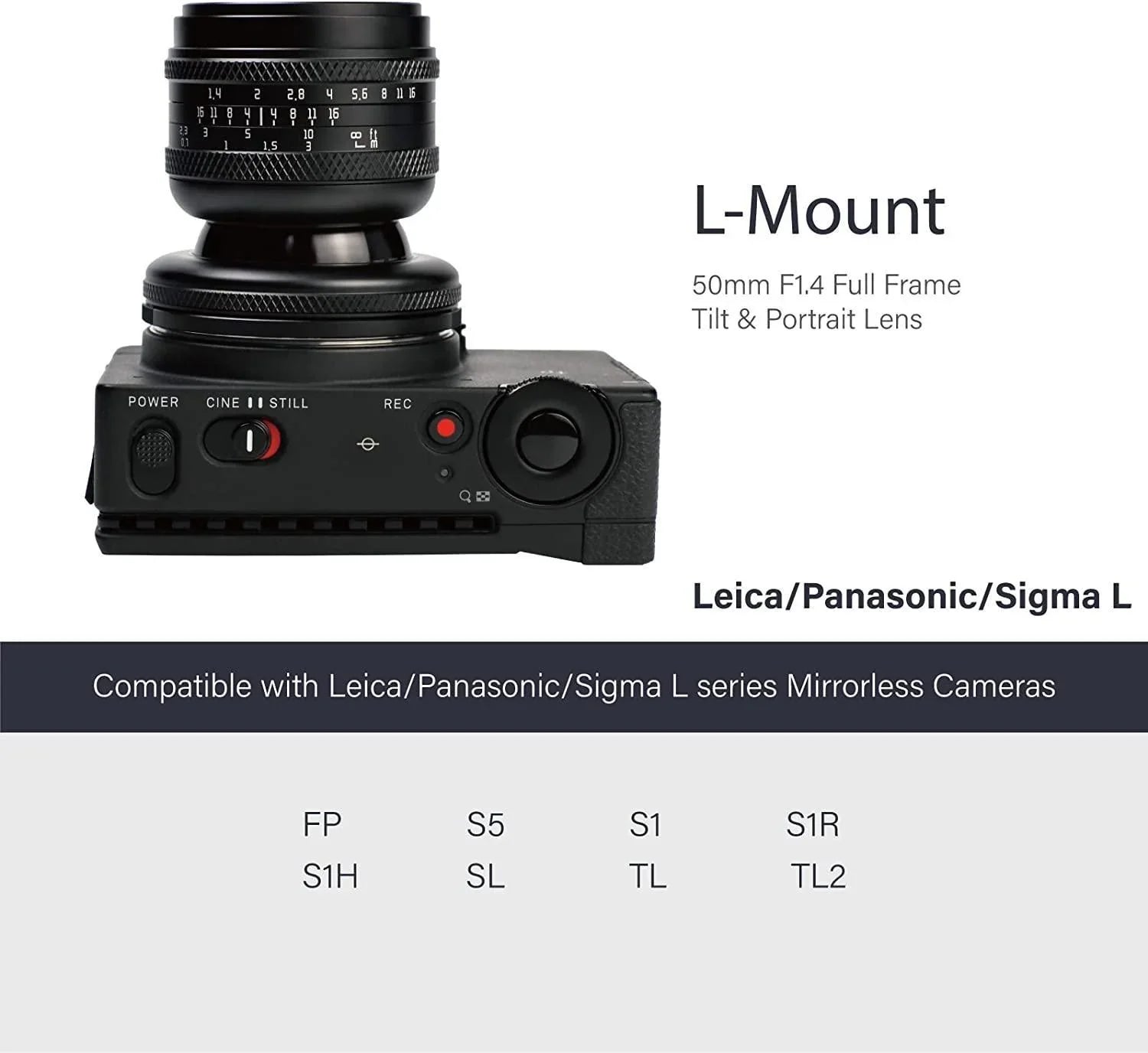 AstrHori 50mm F1.4 Large Aperture Full Frame Tilt Lens - Vitopal