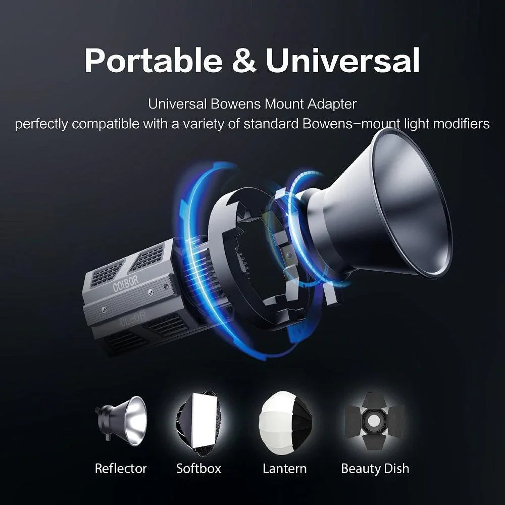 COLBOR CL60R RGB Video Light Full Color Bowens Mount APP Control Video Light - Vitopal