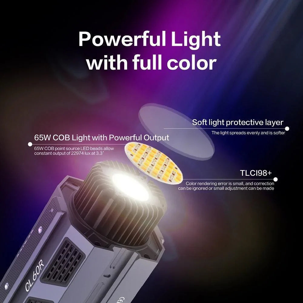 COLBOR CL60R RGB Video Light Full Color Bowens Mount APP Control Video Light - Vitopal