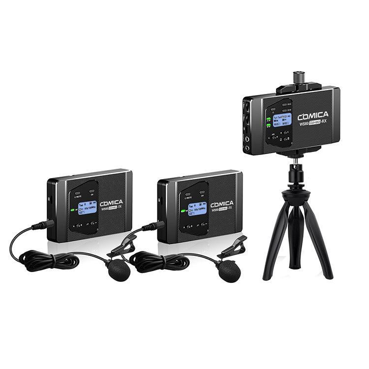 Comica CVM-WS60 COMBO With UHF Flexible Mini Wireless Microphone with Dual-transmitters and One Receiver
