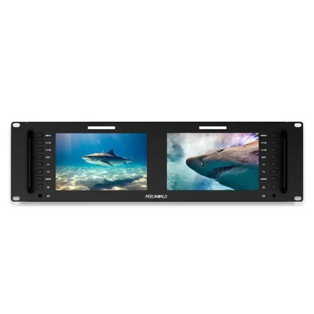 FEELWORLD D71 PLUS-H Dual 7 Inch IPS 1920x1200 3RU Broadcast HDMI Rack Mount Monitor - Vitopal
