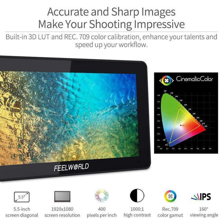 FEELWORLD F6 Plus 5.5 inch Touch Screen DSLR Camera Field Monitor - Vitopal