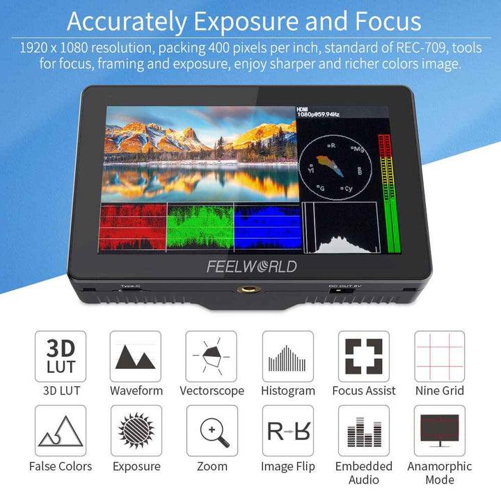 Feelworld FT6 FR6 5.5 Inch Wireless Video Transmission DSLR Camera Field Touch Monitor - Vitopal