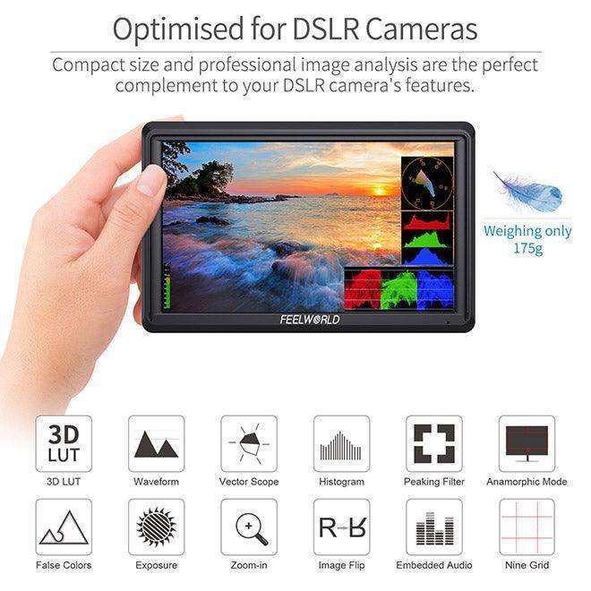 FEELWORLD FW568 V3 6 Inch DSLR 4k HDMI Ultra Bright Screen Camera Field Monitor - Vitopal