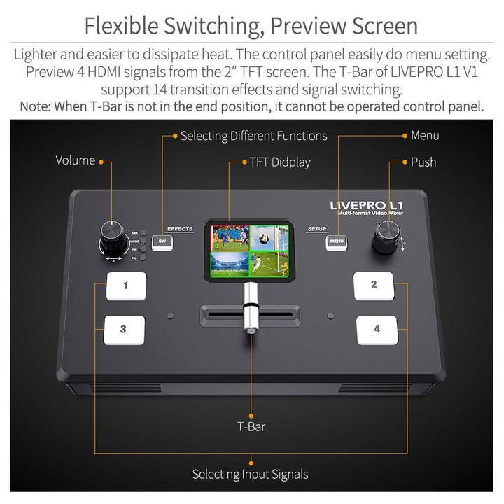 Feelworld LIVEPRO L1 V1 Multi Kamera Video Mixer Switcher