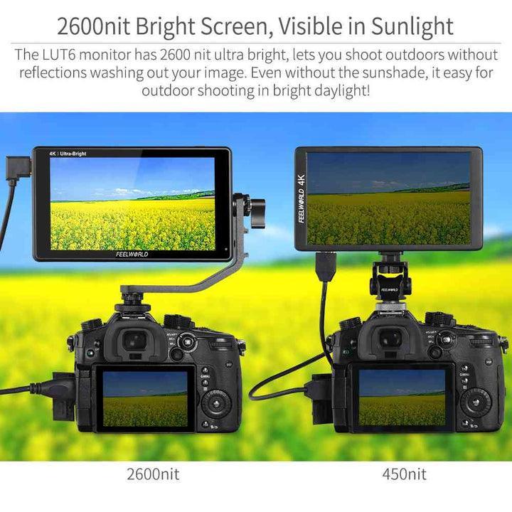 FEELWORLD LUT6 6 Inch 2600Nits HDR/3D Lut Touchscreen DSLR Camera Field Monitor - Vitopal