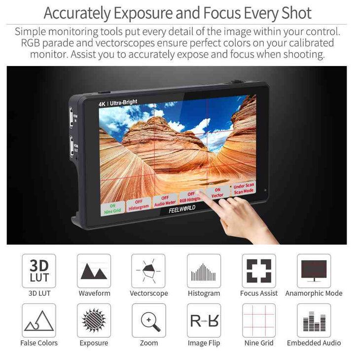 FEELWORLD LUT6 6 Inch 2600Nits HDR/3D Lut Touchscreen DSLR Camera Field Monitor - Vitopal