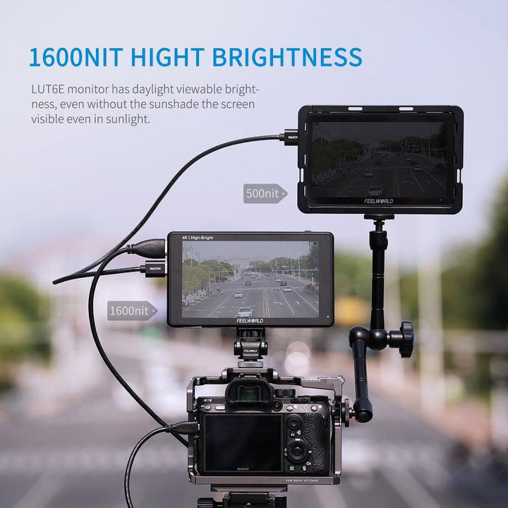 FEELWORLD LUT6E 6" 1600NIT High Bright Touchscreen DSLR Camera Field Monitor - Vitopal