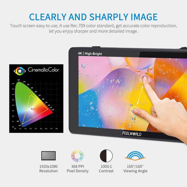FEELWORLD LUT6E 6 Inch 1600NIT High Bright Touchscreen DSLR Camera Field Monitor - Vitopal