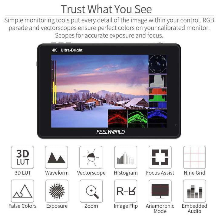 FEELWORLD LUT7 7 Inch Ultra Bright 2200Nit Touch Screen Camera DSLR Field Monitor - Vitopal