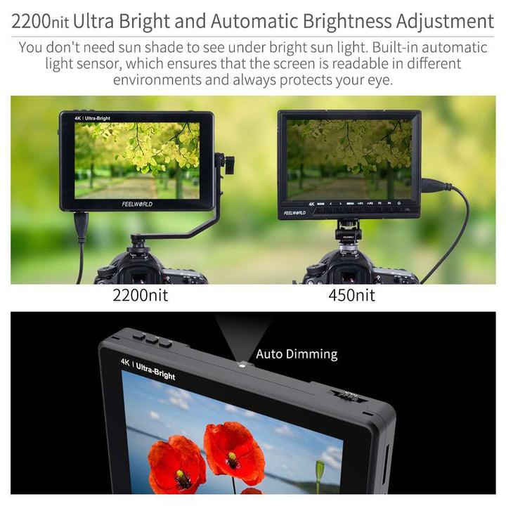 Feelworld LUT7 7 Inch Ultra Bright 2200Nit Touch Screen Camera DSLR Field Monitor - Vitopal