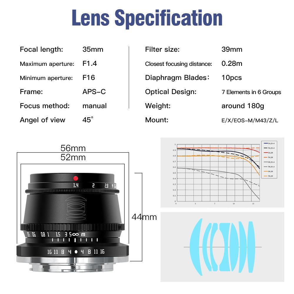 TTArtisan 35mm F1.4 APS-C Lens