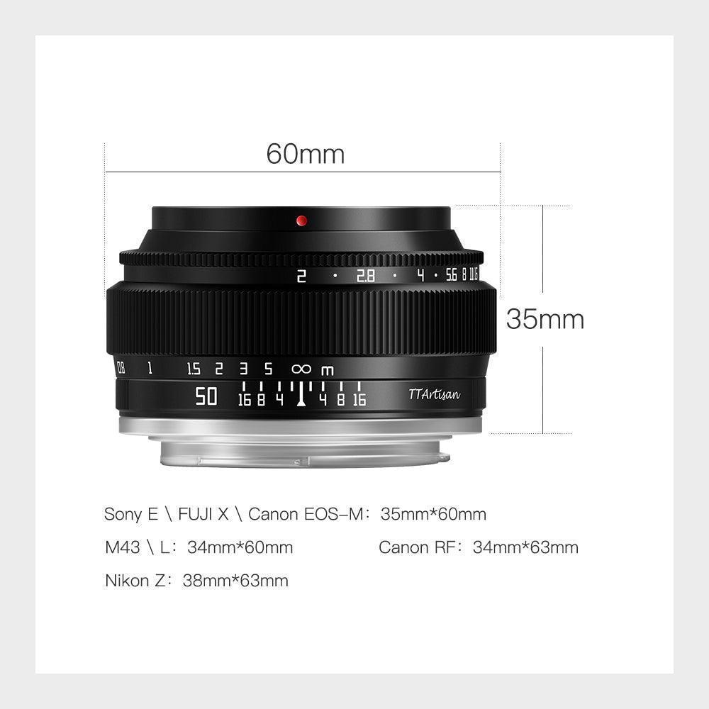 TTArtisan 50mm F2.0 Large Aperture Full Frame Lens - Vitopal