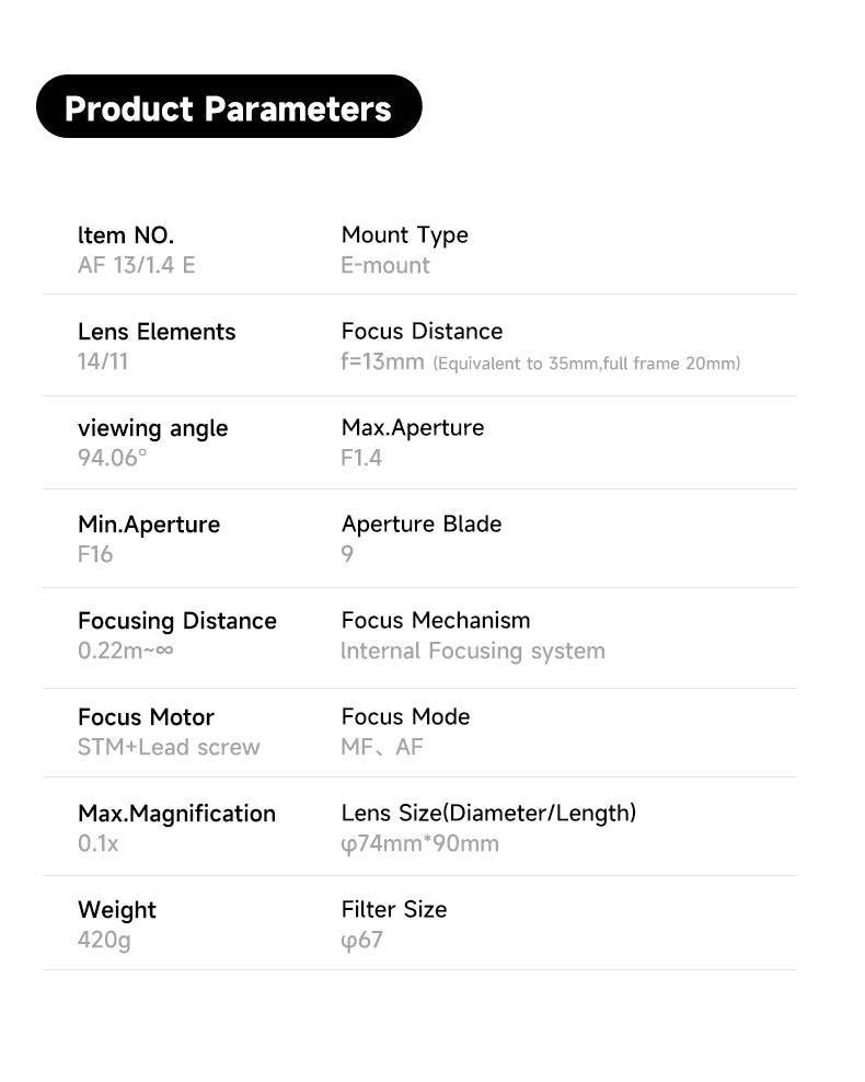 Viltrox AF 13mm F1.4 Ultra Wide Angle APS-C Lens for Sony E Mirrorless Camera - Vitopal