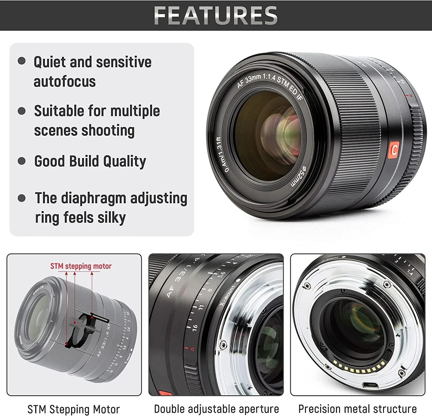Viltrox AF 33mm f1.4 APS-C Lens For Fuji X-mount Mirrorless Camera - Vitopal