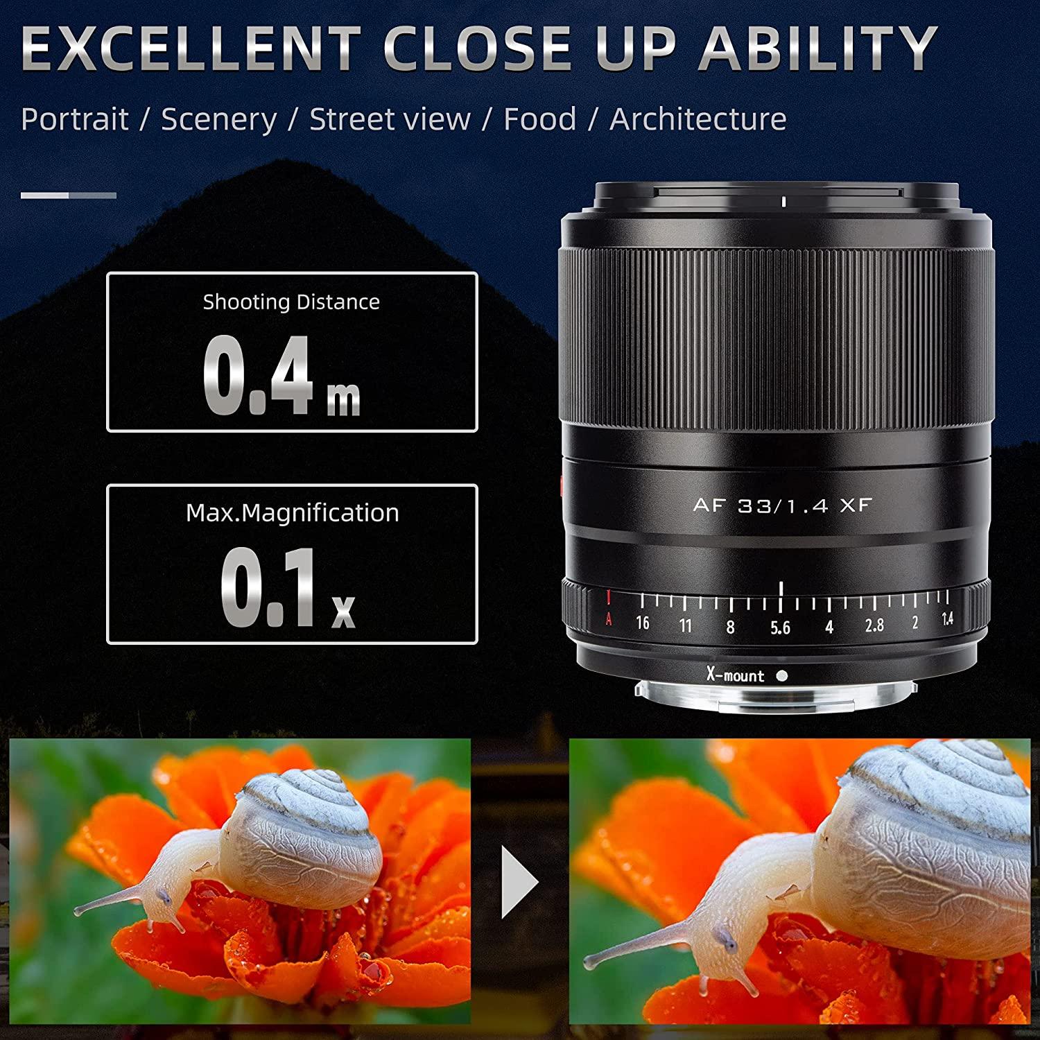 Viltrox AF 33mm f1.4 APS-C Autofocus Lens For Fuji X-mount Mirrorless Camera - Vitopal