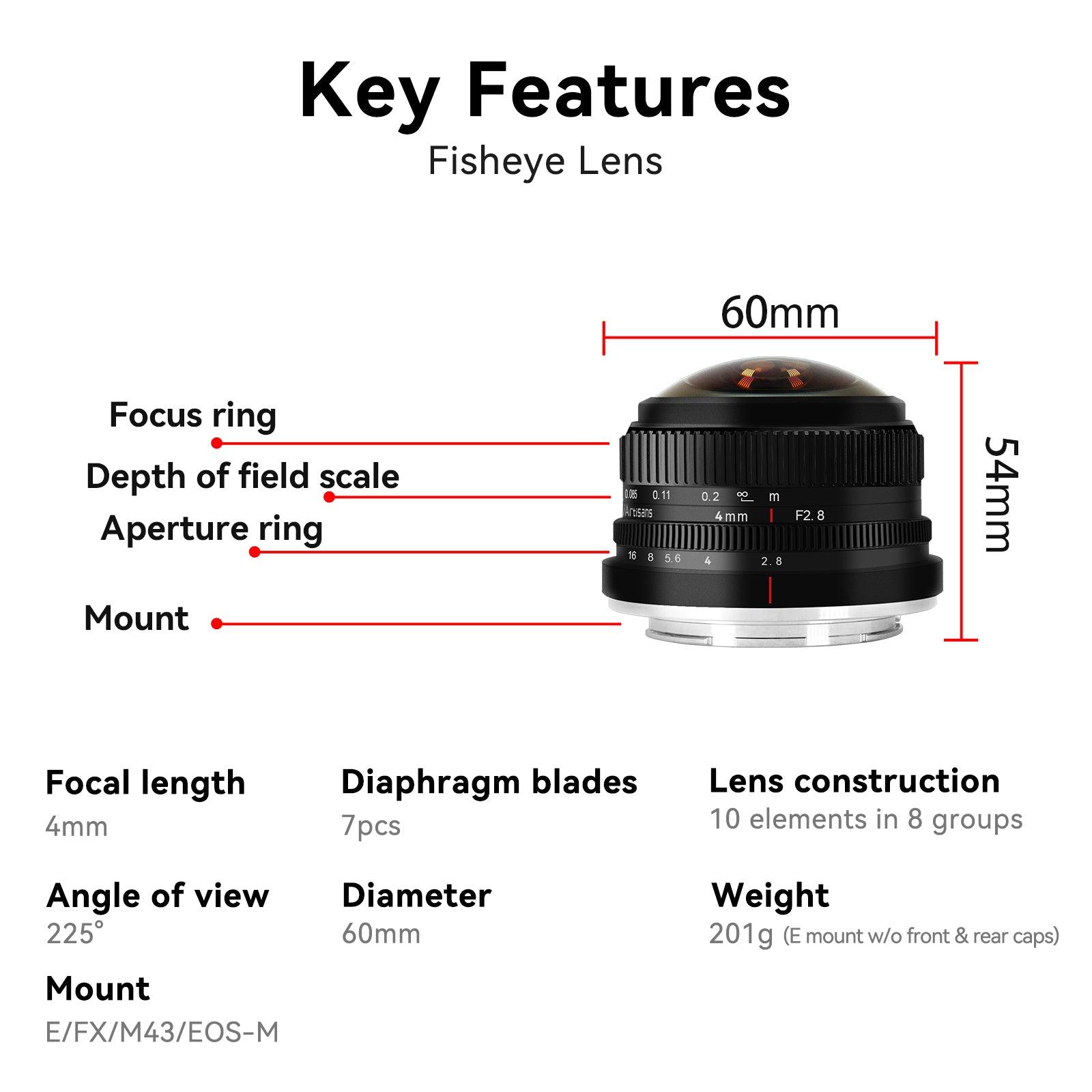 7Artisans 4mm F2.8 Circular Fisheye Lens - Vitopal