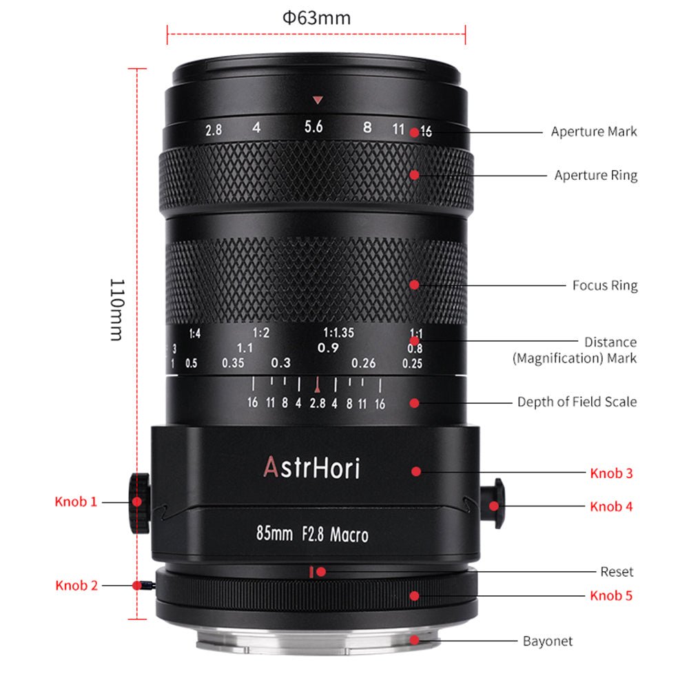 Astrhori 85mm F2.8 Full Frame Tilt-Macro Lens