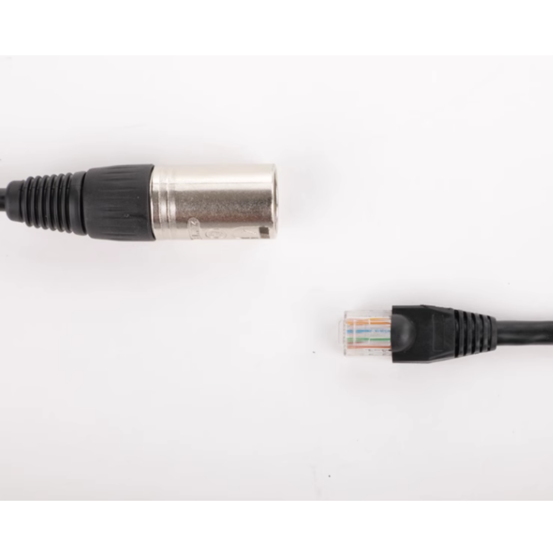 FalconEyes Cable DMX de 10 m/33 pies, Cable de extensión de conector XLR macho de 3 pines a macho RJ45