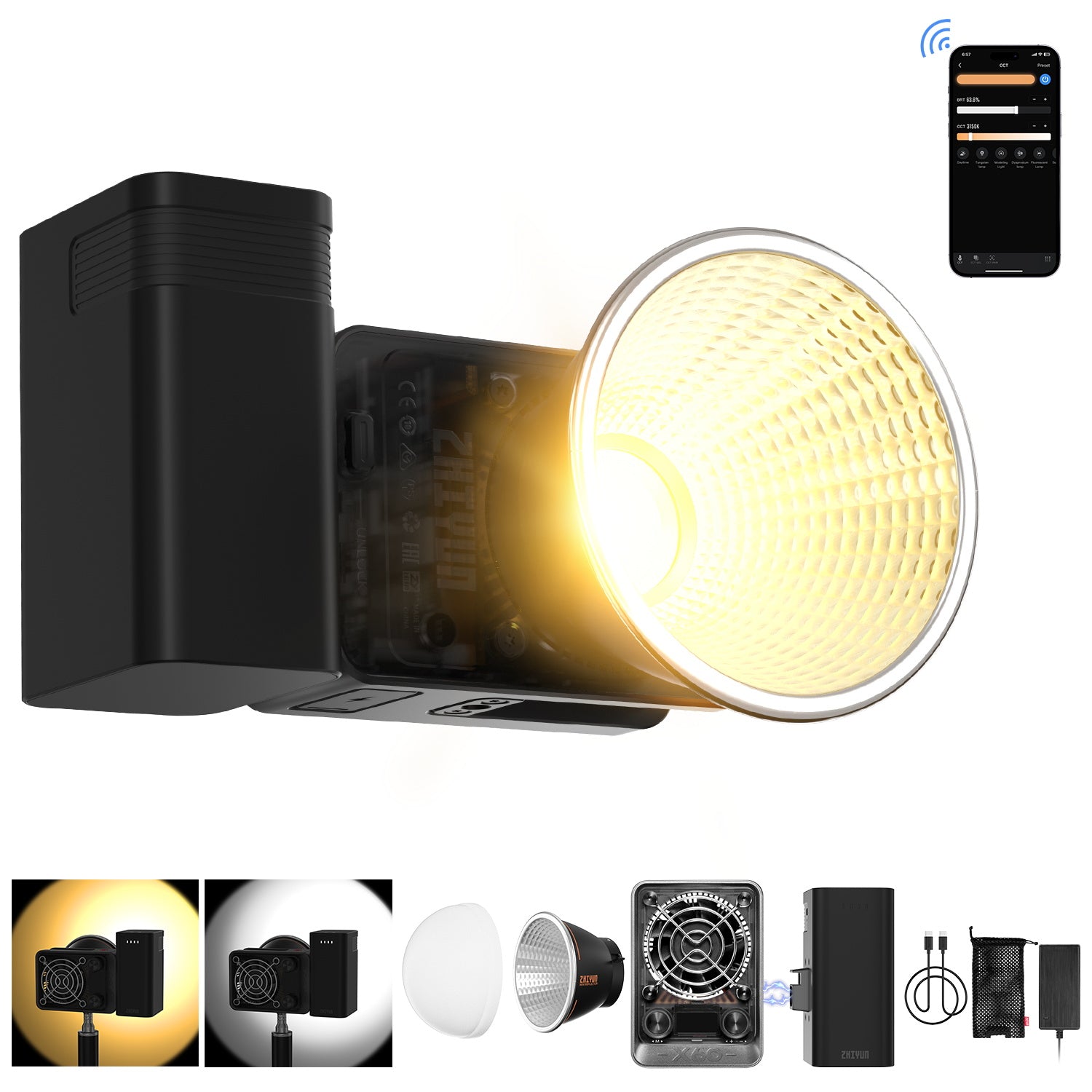 ZHIYUN Molus X60 60W Bi-Color LED Video Light