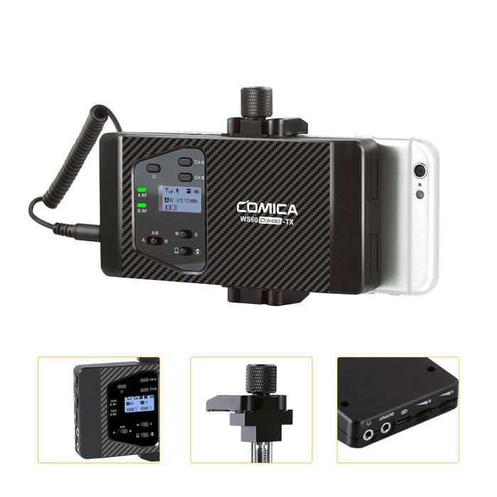 Comica CVM-WS60 COMBO With UHF Flexible Mini Wireless Microphone with Dual-transmitters and One Receiver