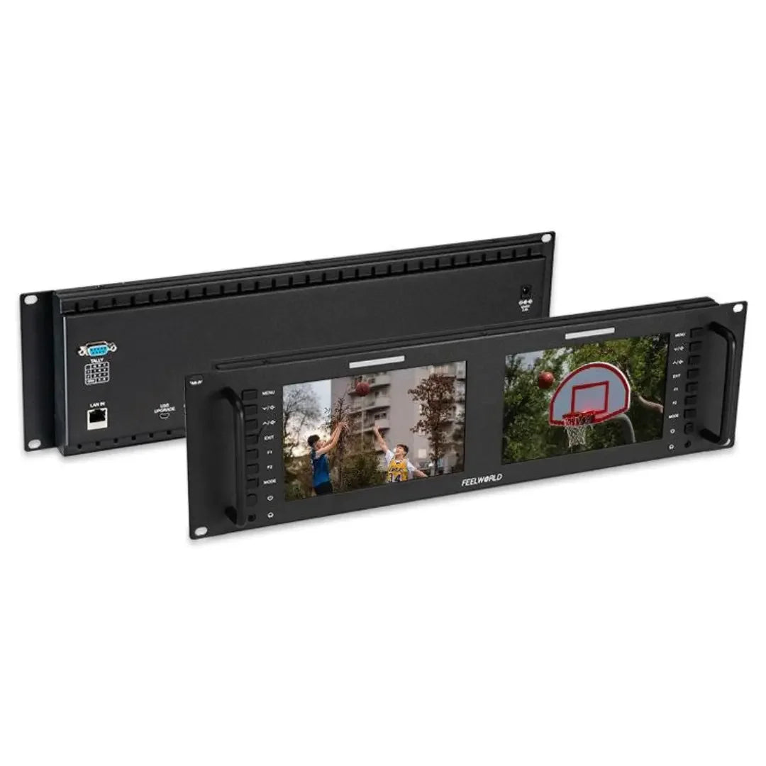 Hdfmi Rack Panel FEELWORLD D71 PLUS-H Dual 7 Inch IPS 1920x1200 3RU Broadcast HDMI Rack ...