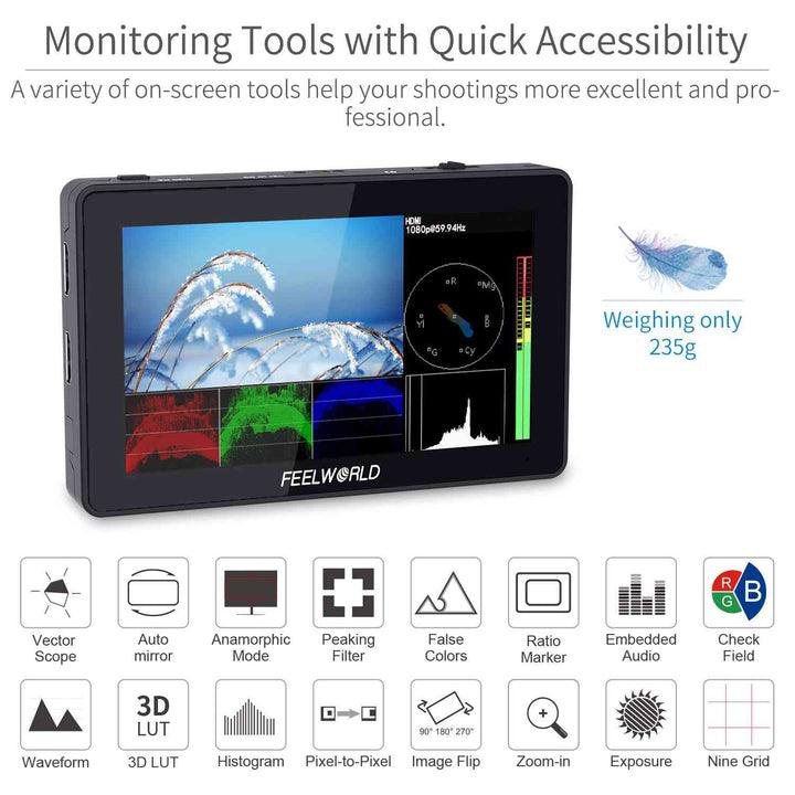 FEELWORLD F6 Plus 5.5 inch Touch Screen DSLR Camera Field Monitor - Vitopal