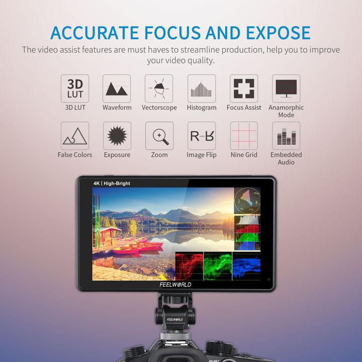 FEELWORLD LUT6E 6" 1600NIT High Bright Touchscreen DSLR Camera Field Monitor - Vitopal
