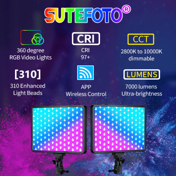Sutefoto TP45 RGB APP Full Color Panel Light